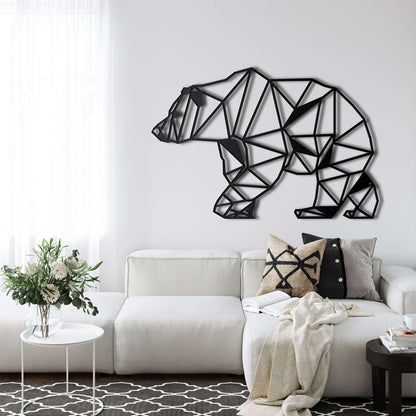 Geometric Bear Metal Wall Art - Decor available at Dekadron for $64.90
