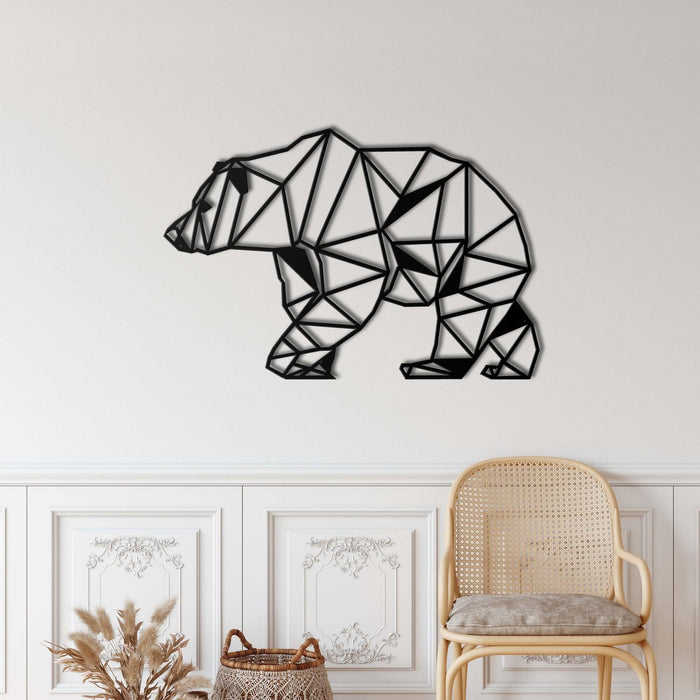 Geometric Bear Metal Wall Art - Decor available at Dekadron for $79.90