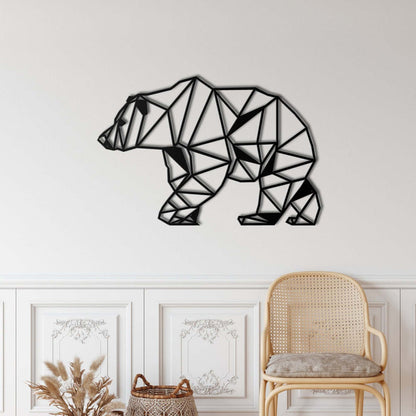 Geometric Bear Metal Wall Art - Decor available at Dekadron for $79.90