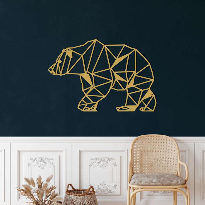 Geometric Bear Metal Wall Art - Decor available at Dekadron for $69.90