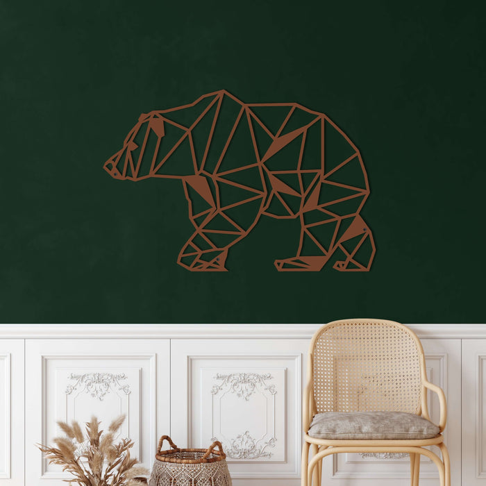 Geometric Bear Metal Wall Art - Decor available at Dekadron for $69.90