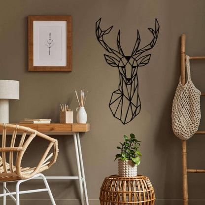 Geometric Deer Head Metal Wall Art - Decor available at Dekadron for $64.90