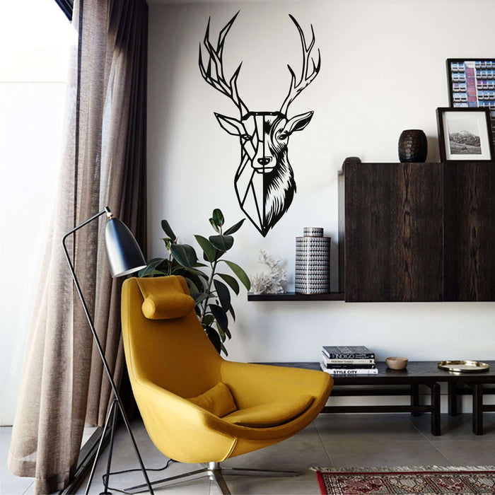Geometric Deer Head Metal Wall Art - Decor available at Dekadron for $79.90