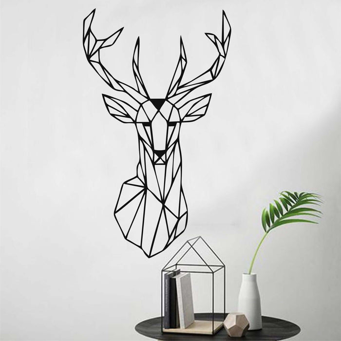 Geometric Deer Head Metal Wall Art - Decor available at Dekadron for $64.90