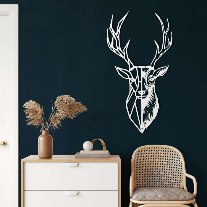 Geometric Deer Head Metal Wall Art - Decor available at Dekadron for $69.90