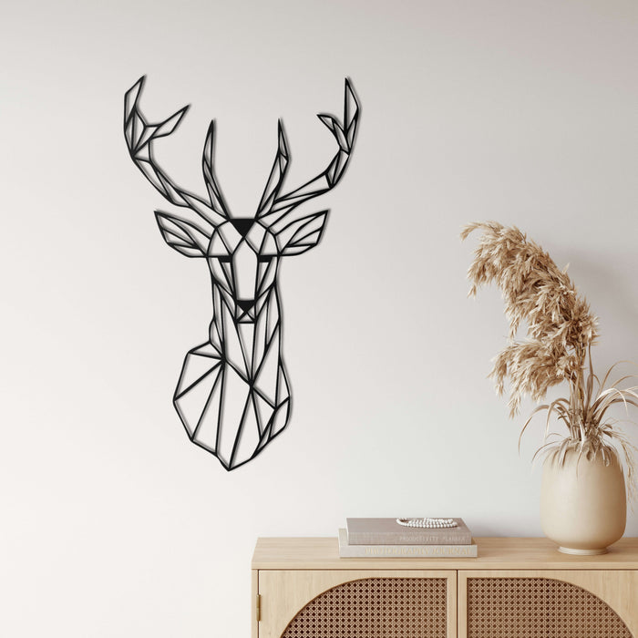 Geometric Deer Head Metal Wall Art - Decor available at Dekadron for $79.90