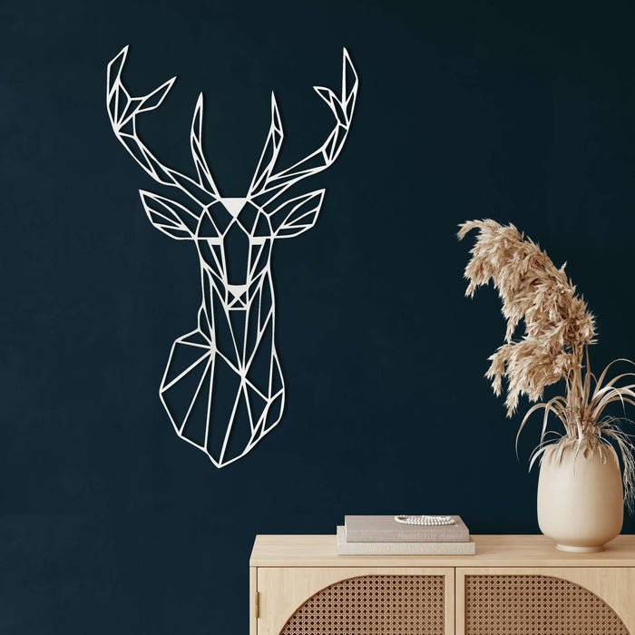 Geometric Deer Head Metal Wall Art - Decor available at Dekadron for $69.90