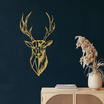 Geometric Deer Head Metal Wall Art - Decor available at Dekadron for $69.90