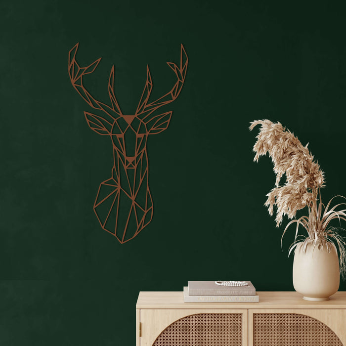 Geometric Deer Head Metal Wall Art - Decor available at Dekadron for $69.90