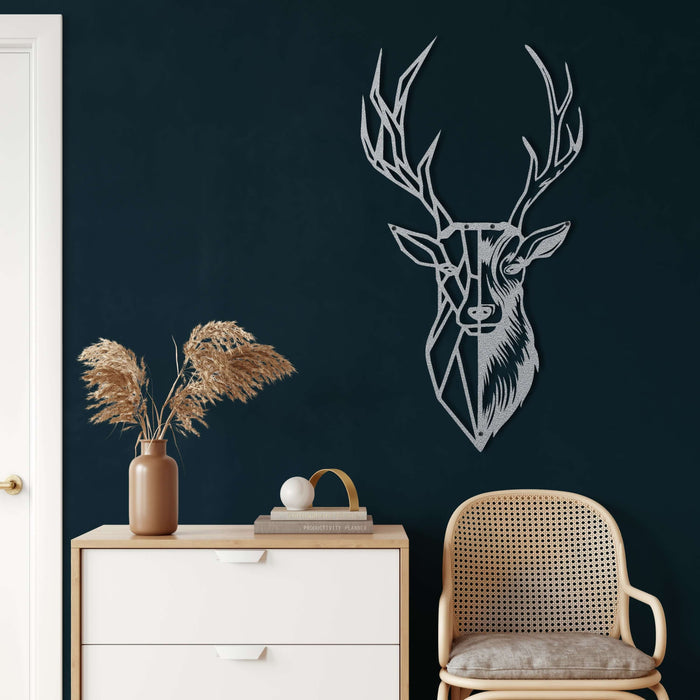 Geometric Deer Head Metal Wall Art - Decor available at Dekadron for $69.90