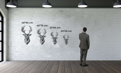 Geometric Deer Head Metal Wall Art - Decor available at Dekadron for $64.90