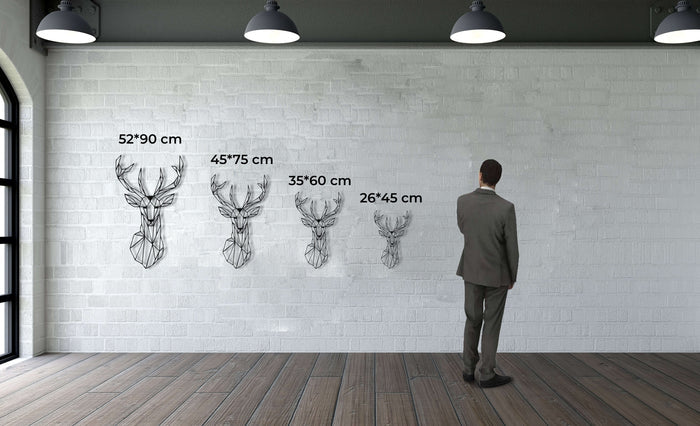 Geometric Deer Head Metal Wall Art - Decor available at Dekadron for $64.90