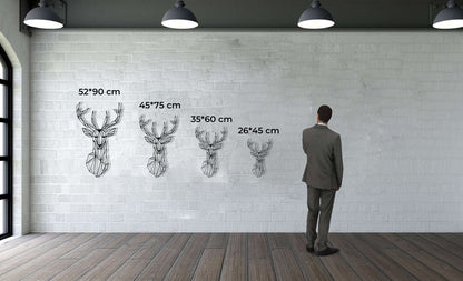 Geometric Deer Head Metal Wall Art - Decor available at Dekadron for $64.90