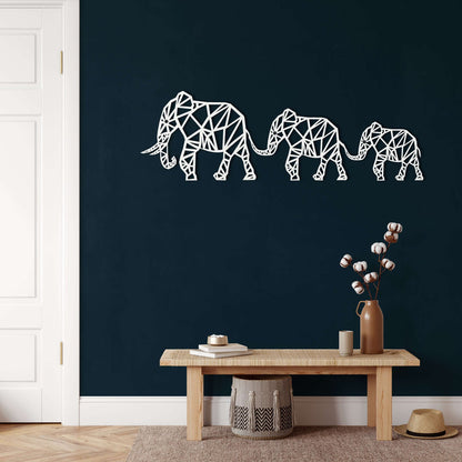 Geometric Elephant Family Metal Wall Art - Decor available at Dekadron for $84.90