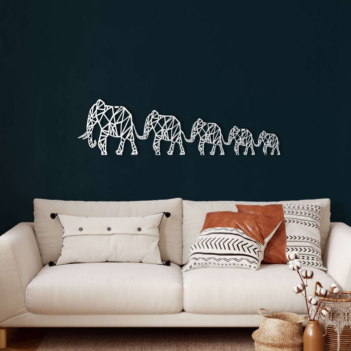 Geometric Elephant Family Metal Wall Art - Decor available at Dekadron for $84.90