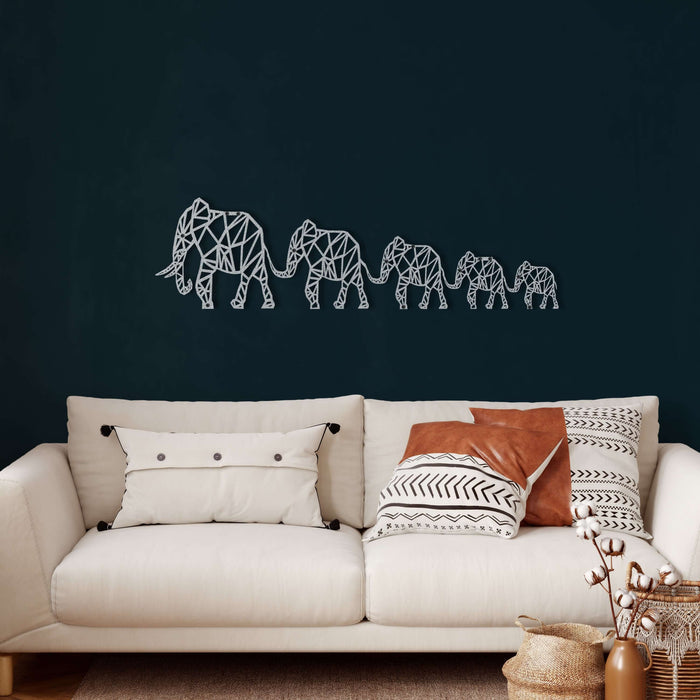 Geometric Elephant Family Metal Wall Art - Decor available at Dekadron for $84.90