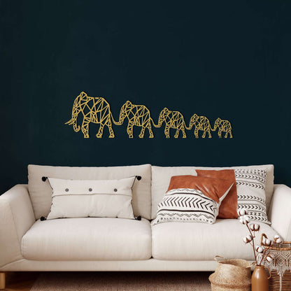 Geometric Elephant Family Metal Wall Art - Decor available at Dekadron for $84.90