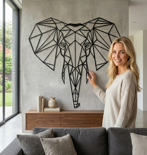 Geometric Elephant Head