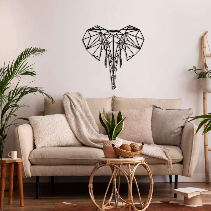 Geometric Elephant Head Metal Wall Art - Decor available at Dekadron for $69.90