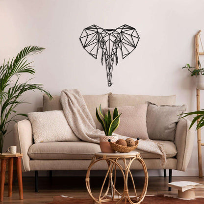 Geometric Elephant Head Metal Wall Art - Decor available at Dekadron for $69.90