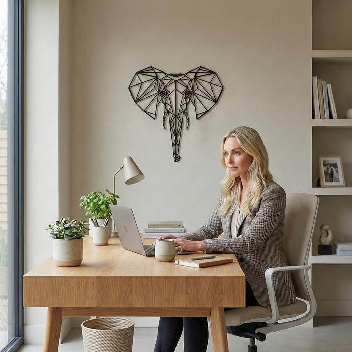 Geometric Elephant Head