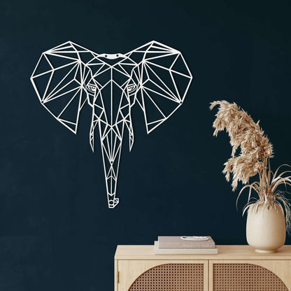 Geometric Elephant Head Metal Wall Art - Decor available at Dekadron for $74.90