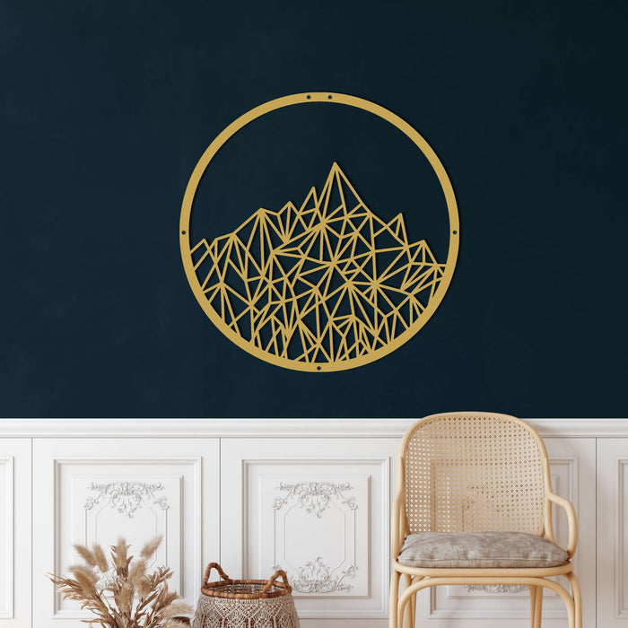 Geometric Mountain Metal Wall Art - Decor available at Dekadron for $74.90