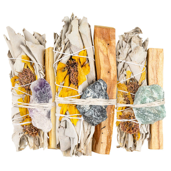 Hippie Sage Bundle with Palo Santo and Gemstone #1690