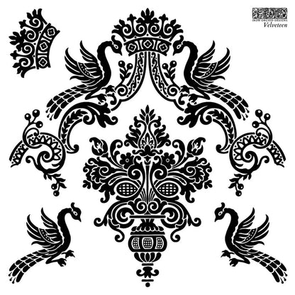 IOD Decor Mini Stamp Velveteen 6"x6" Four Sheets with Case by Iron Orchid Designs Velvetine