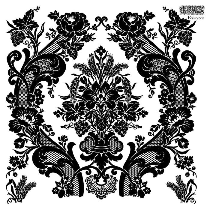 IOD Decor Mini Stamp Velveteen 6"x6" Four Sheets with Case by Iron Orchid Designs Velvetine