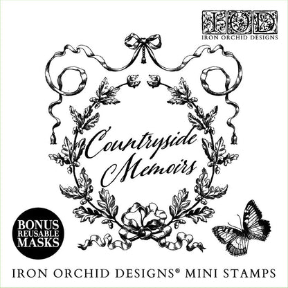 IOD Decor Stamp Countryside Memoirs 6"x6" Four Sheets with Case by Iron Orchid Designs