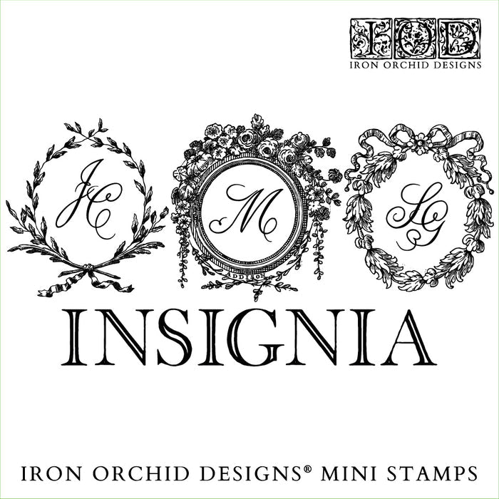 IOD Decor Stamp Insignia 6"x6" Four Sheets with Case by Iron Orchid Designs