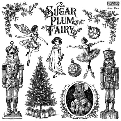 IOD Decor Stamp Sugar Plum 12" x 12" by Iron Orchid Designs