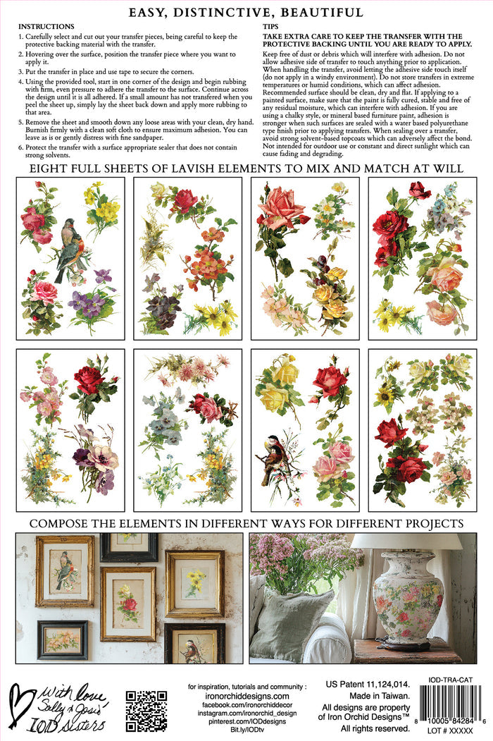 IOD Decor Transfer Catharina 8"X12" 8-Pages Pad by Iron Orchid Designs Catherina