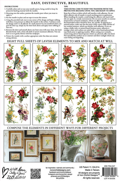 IOD Decor Transfer Catharina 8"X12" 8-Pages Pad by Iron Orchid Designs Catherina