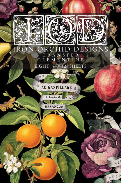 IOD Decor Transfer Clementine 8"X12" 8-Pages Pad by Iron Orchid Designs
