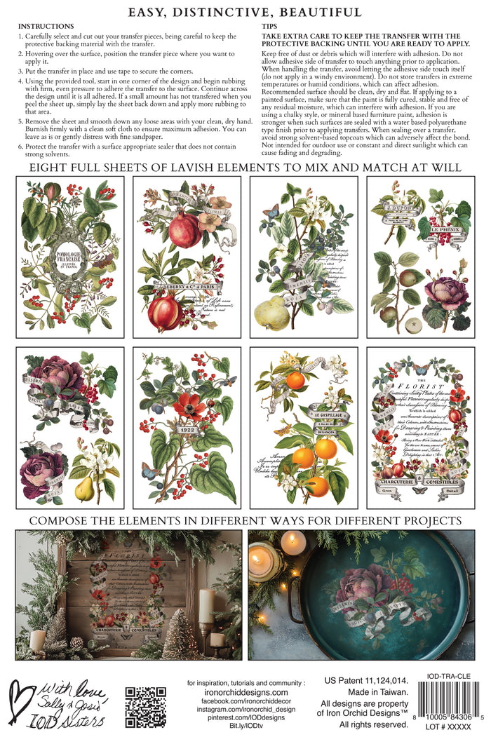 IOD Decor Transfer Clementine 8"X12" 8-Pages Pad by Iron Orchid Designs