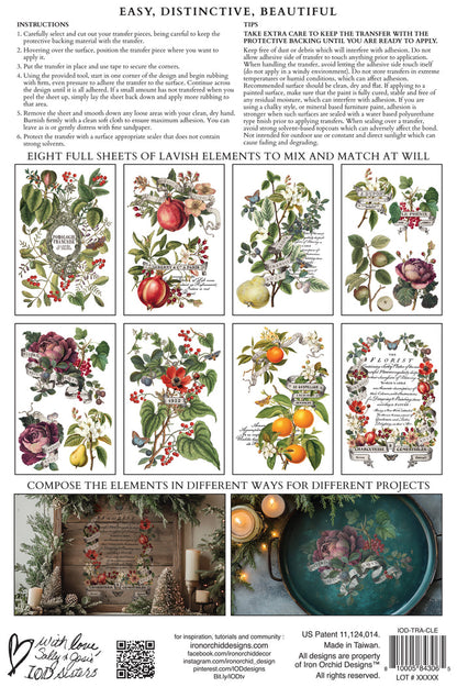 IOD Decor Transfer Clementine 8"X12" 8-Pages Pad by Iron Orchid Designs