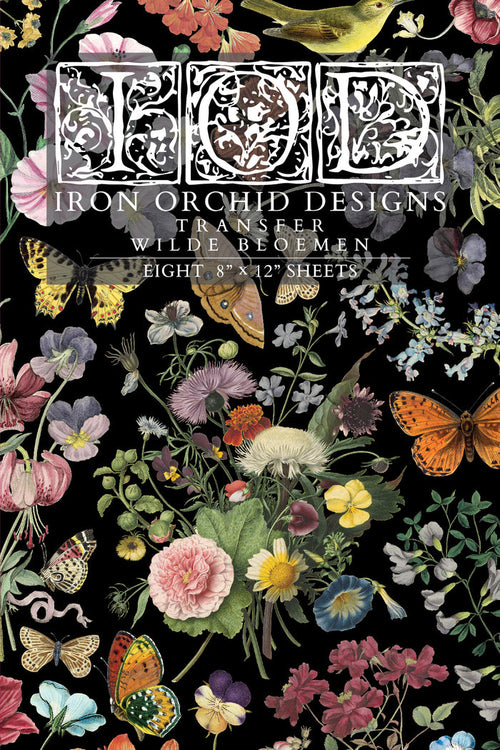 IOD Decor Transfer Wilde Bloemen 8"X12" 8-Pages Pad by Iron Orchid Designs