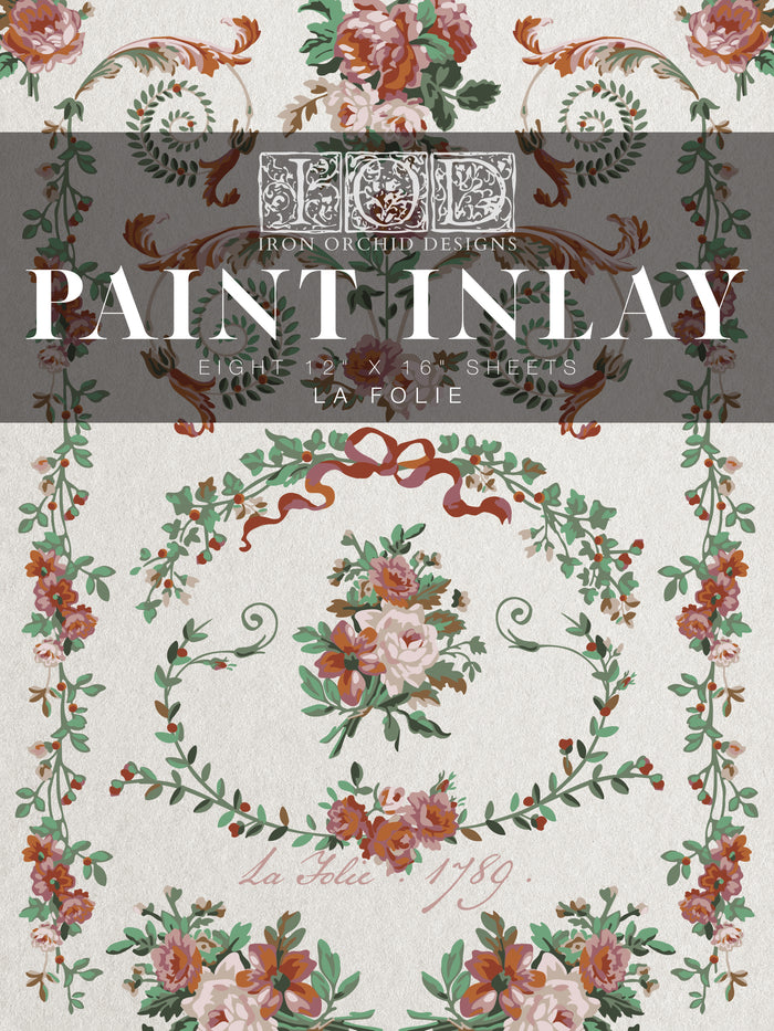 IOD Paint Inlay La Folie 12x16" 8 Pages by Iron Orchid Designs
