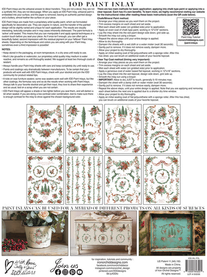 IOD Paint Inlay La Folie 12x16" 8 Pages by Iron Orchid Designs