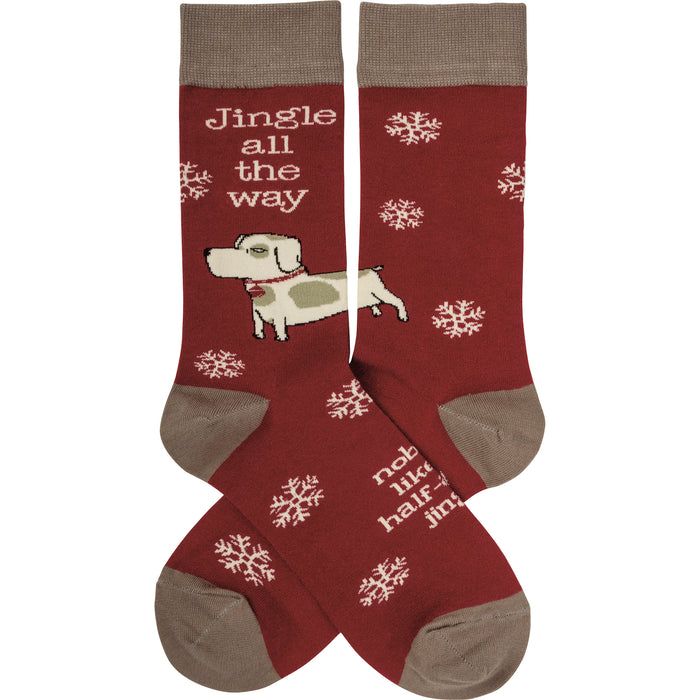 "Jingle All The Way" Dog Socks for Christmas #100-S409