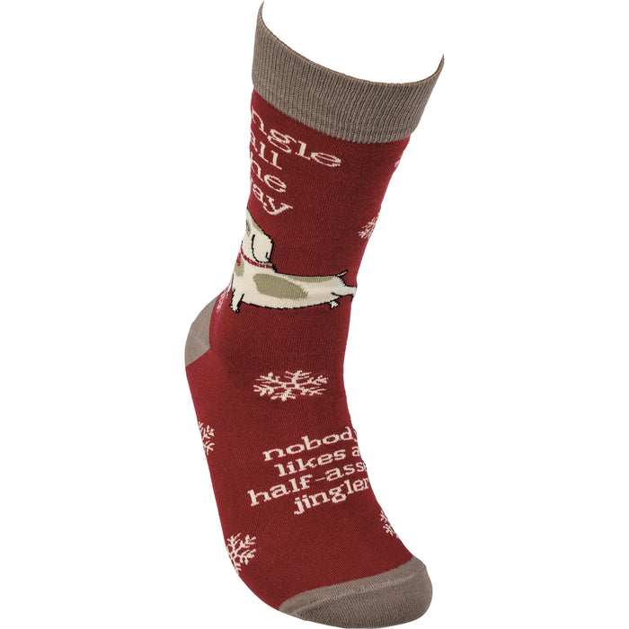 "Jingle All The Way" Dog Socks for Christmas #100-S409