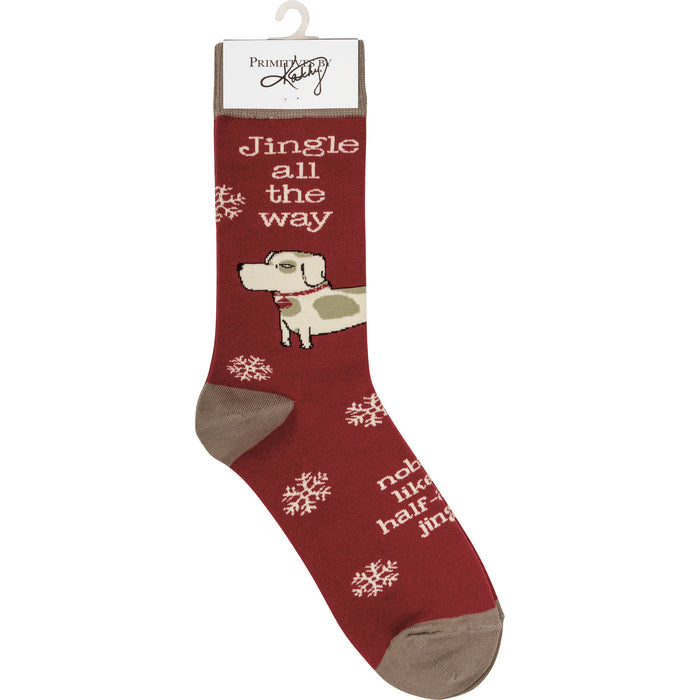"Jingle All The Way" Dog Socks for Christmas #100-S409