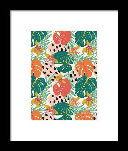 Jungle Floral Pattern  - Framed Print