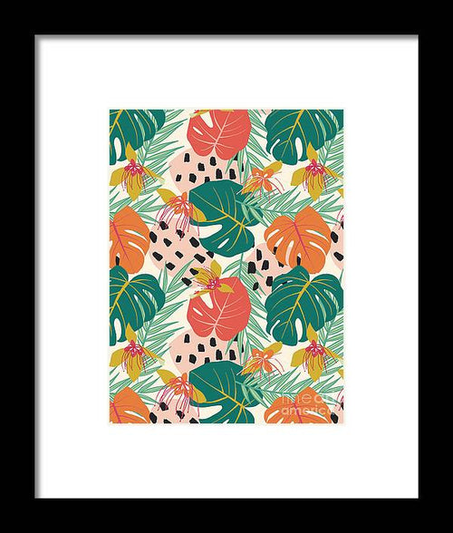 Jungle Floral Pattern  - Framed Print