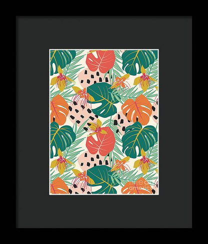 Jungle Floral Pattern  - Framed Print