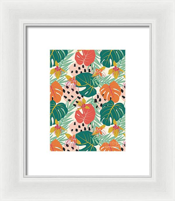 Jungle Floral Pattern  - Framed Print