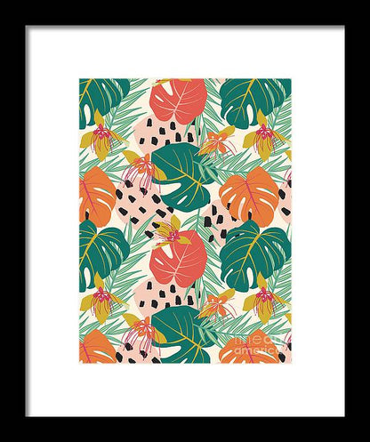 Jungle Floral Pattern  - Framed Print