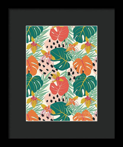 Jungle Floral Pattern  - Framed Print